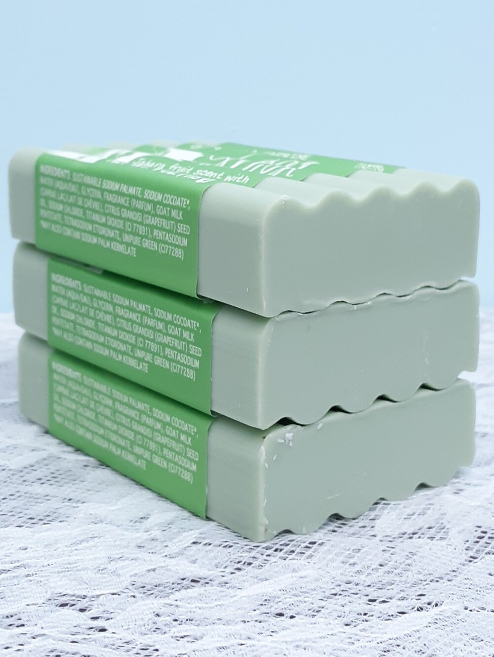 3 Goat Milk Bar Soap Clean Caprine Be Well Green Jabara Fruit Grapefruit Set - Picture 6 of 8